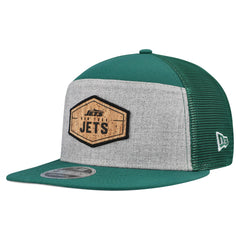 New York Jets New Era Cork Split Panel 9FIFTY Trucker Snapback Hat - Gray/Green cheap