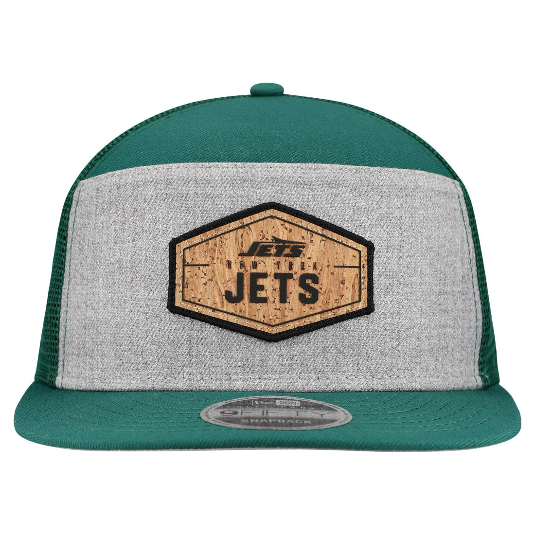 New York Jets New Era Cork Split Panel 9FIFTY Trucker Snapback Hat - Gray/Green cheap