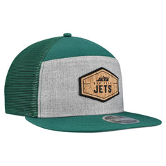 New York Jets New Era Cork Split Panel 9FIFTY Trucker Snapback Hat - Gray/Green cheap
