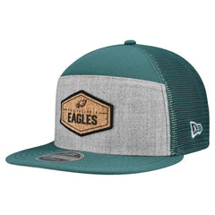 Philadelphia Eagles New Era Cork Split Panel 9FIFTY Trucker Snapback Hat - Gray/Midnight Green outlet