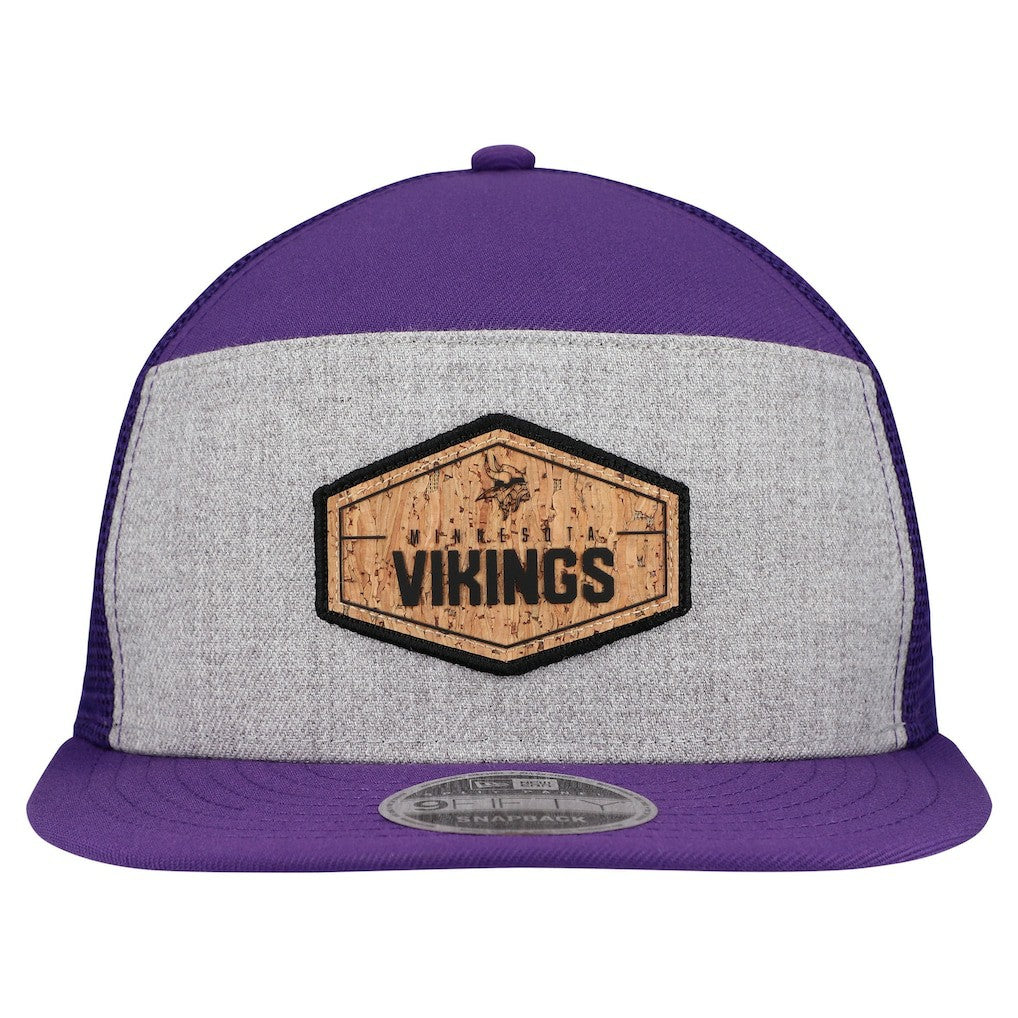 Minnesota Vikings New Era Cork Split Panel 9FIFTY Trucker Snapback Hat - Gray/Purple sale