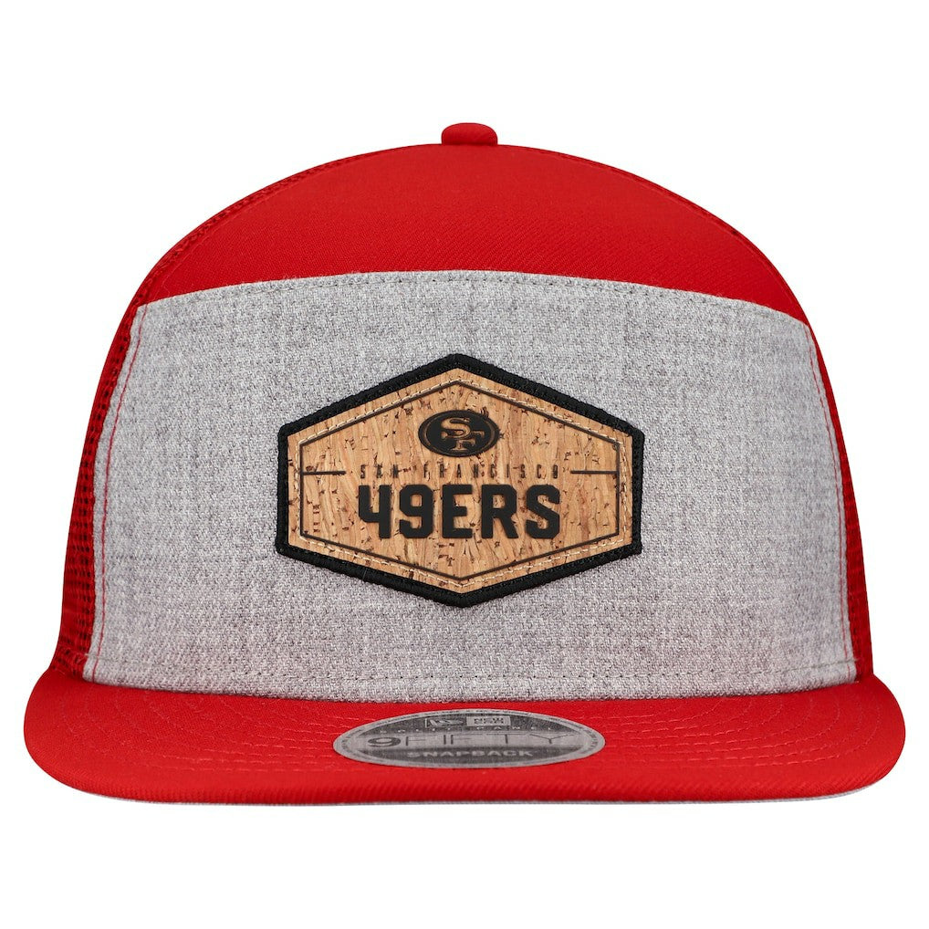 San Francisco 49ers New Era Cork Split Panel 9FIFTY Trucker Snapback Hat - Gray/Scarlet cheap
