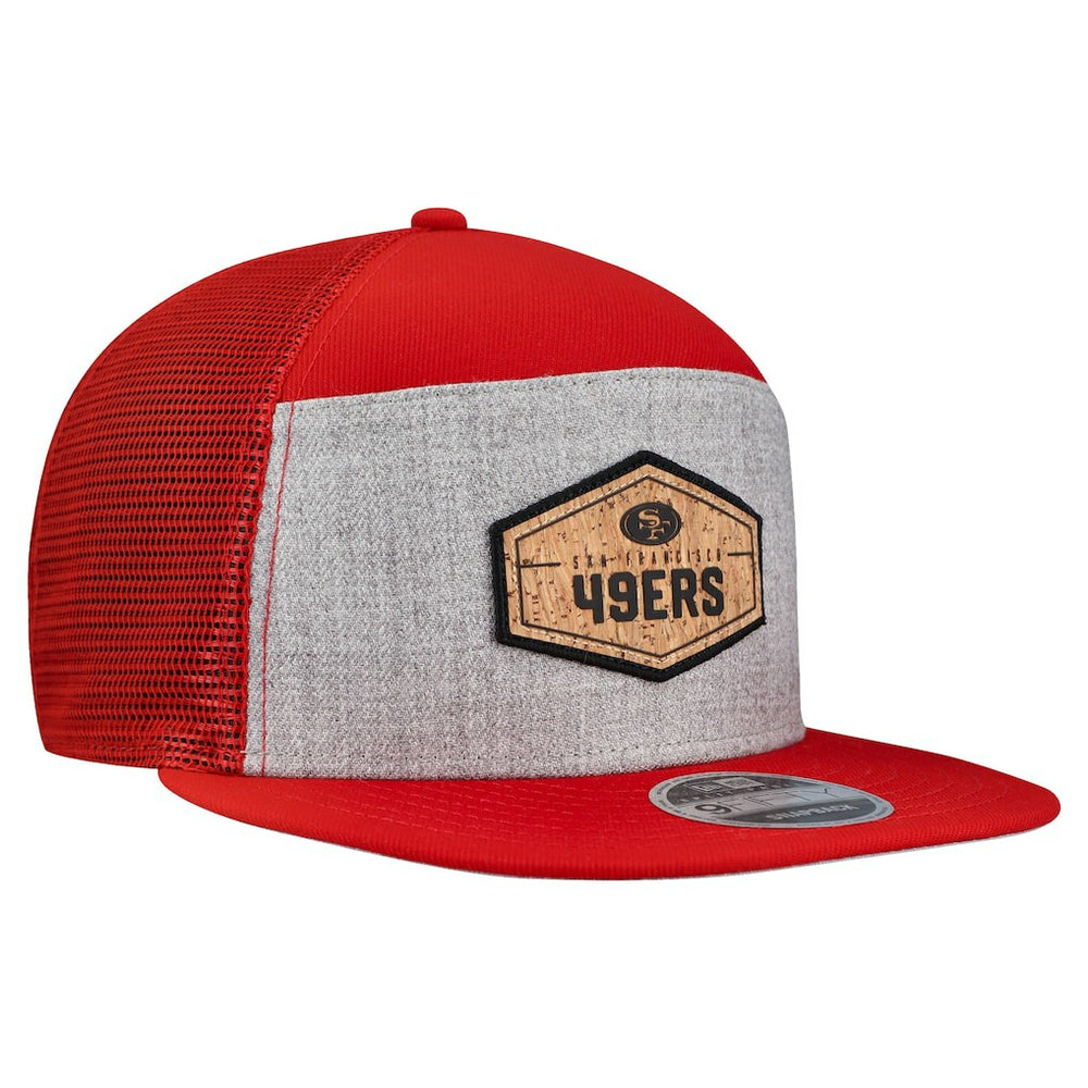 San Francisco 49ers New Era Cork Split Panel 9FIFTY Trucker Snapback Hat - Gray/Scarlet cheap