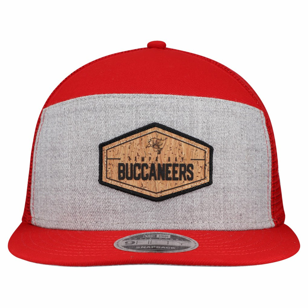 Tampa Bay Buccaneers New Era Cork Split Panel 9FIFTY Trucker Snapback Hat - Gray/Red on sale