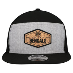 Cincinnati Bengals New Era Cork Split Panel 9FIFTY Trucker Snapback Hat - Gray/Black discount
