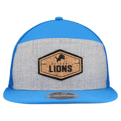 Detroit Lions New Era Cork Split Panel 9FIFTY Trucker Snapback Hat - Gray/Blue for sale