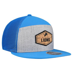 Detroit Lions New Era Cork Split Panel 9FIFTY Trucker Snapback Hat - Gray/Blue for sale