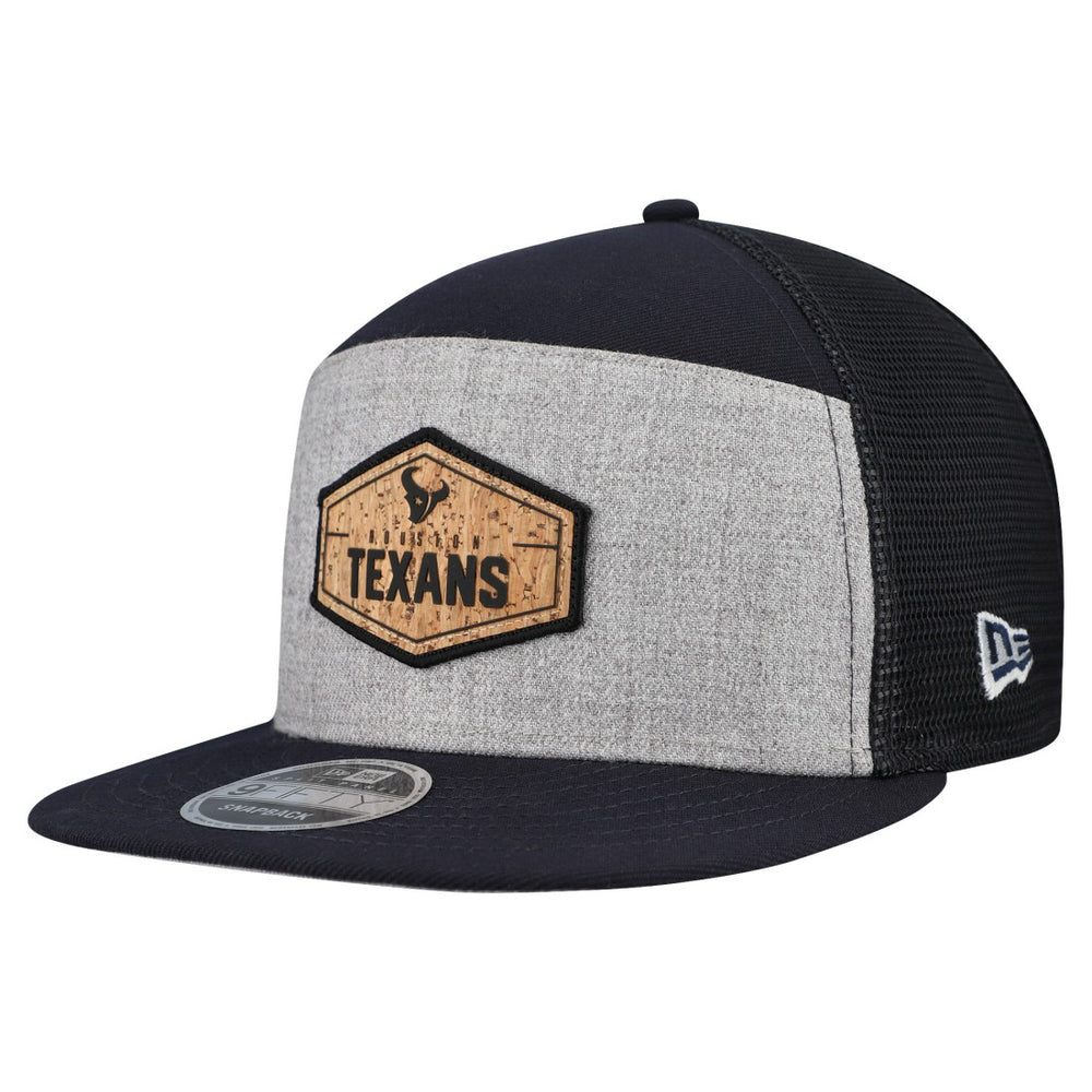 Houston Texans New Era Cork Split Panel 9FIFTY Trucker Snapback Hat - Gray/Navy outlet