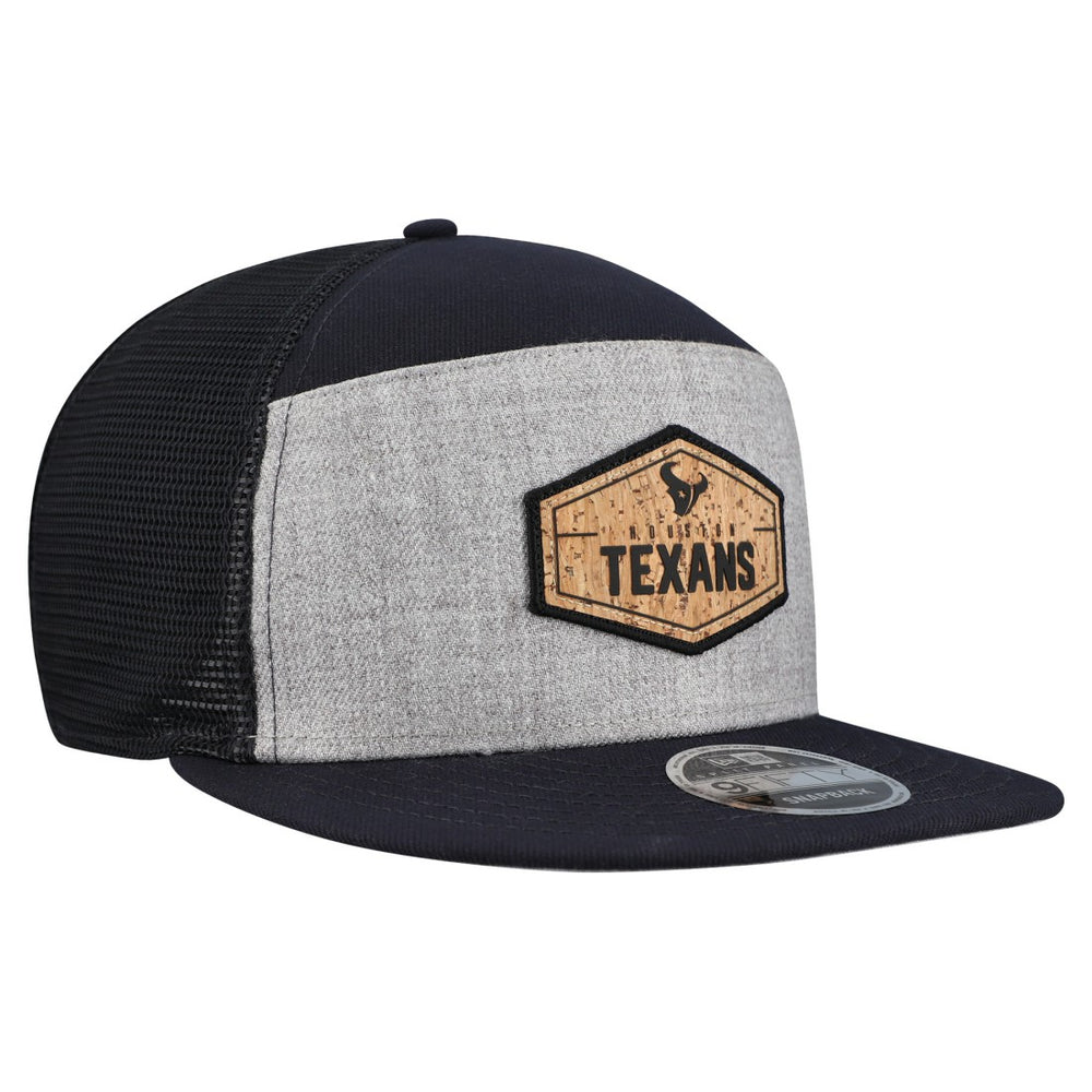 Houston Texans New Era Cork Split Panel 9FIFTY Trucker Snapback Hat - Gray/Navy outlet