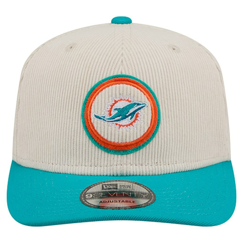 Miami Dolphins New Era Loyal Corduroy 9SEVENTY Adjustable Hat - Stone online