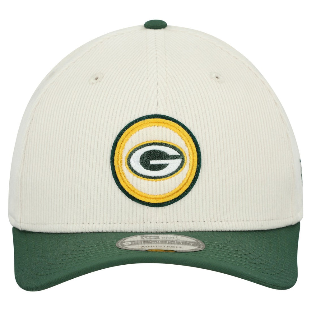 Green Bay Packers New Era Loyal Corduroy 9SEVENTY Adjustable Hat - Stone discount