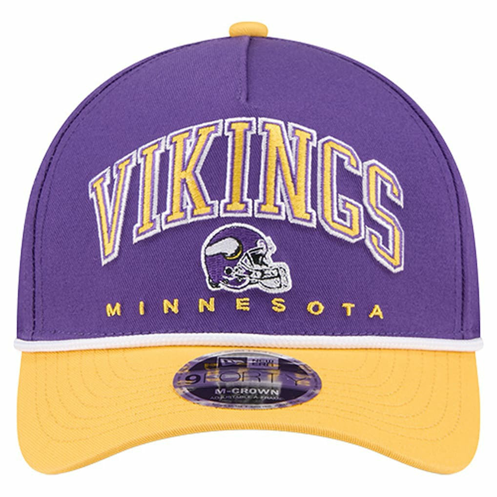 Minnesota Vikings New Era Arch COOLERA 9FORTY A-Frame M-Crown Adjustable Hat - Purple on sale