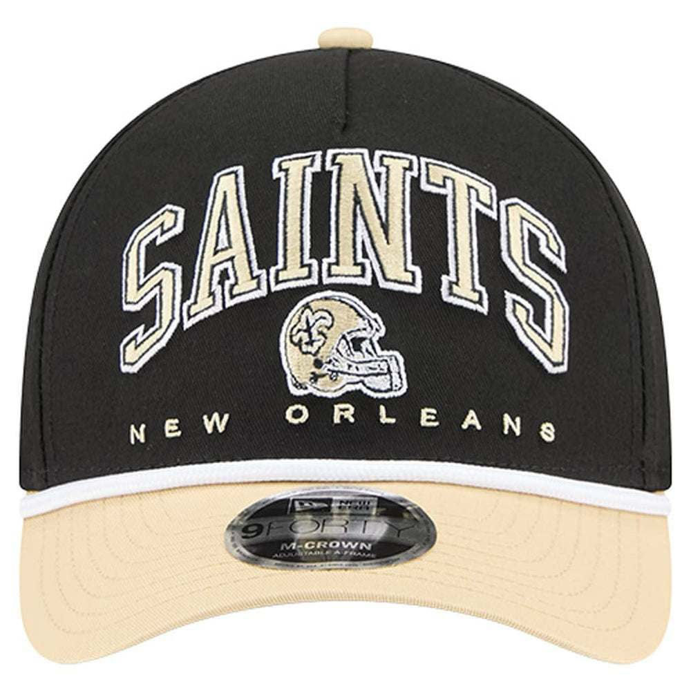 New Orleans Saints New Era Arch COOLERA 9FORTY A-Frame M-Crown Adjustable Hat - Black outlet