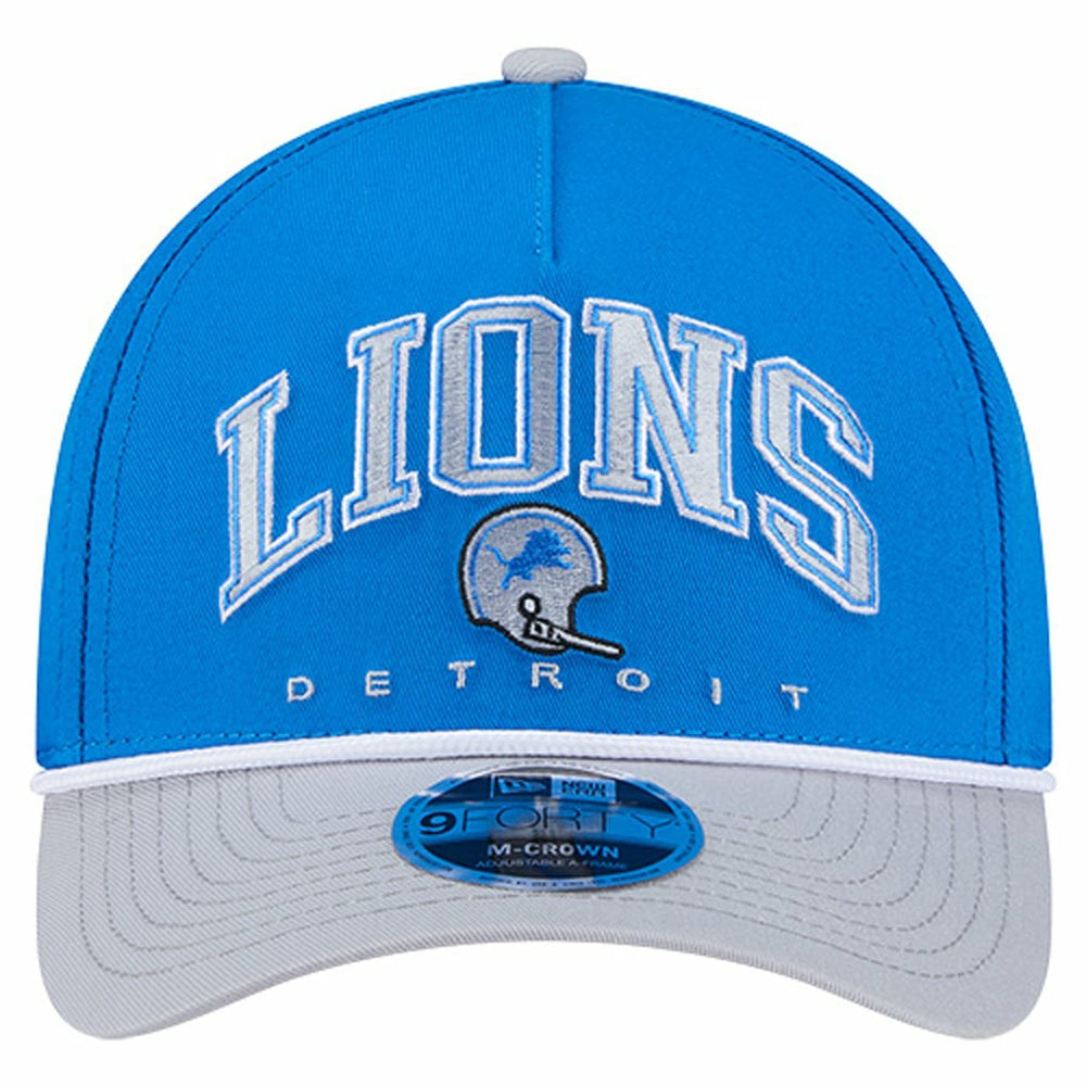 Detroit Lions New Era Throwback Arch COOLERA 9FORTY A-Frame M-Crown Adjustable Hat - Blue for sale