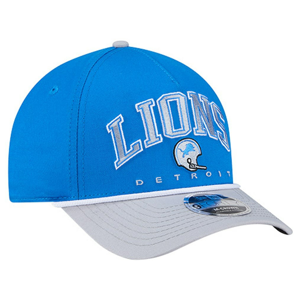 Detroit Lions New Era Throwback Arch COOLERA 9FORTY A-Frame M-Crown Adjustable Hat - Blue for sale
