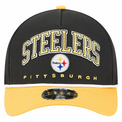 Pittsburgh Steelers New Era Arch COOLERA 9FORTY A-Frame M-Crown Adjustable Hat - Black sale