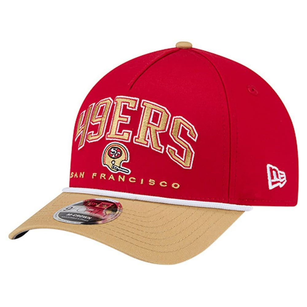 San Francisco 49ers New Era Throwback Arch COOLERA 9FORTY A-Frame M-Crown Adjustable Hat - Scarlet for sale