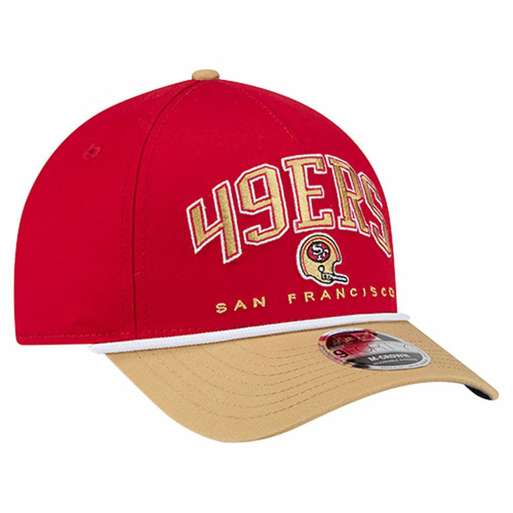 San Francisco 49ers New Era Throwback Arch COOLERA 9FORTY A-Frame M-Crown Adjustable Hat - Scarlet for sale
