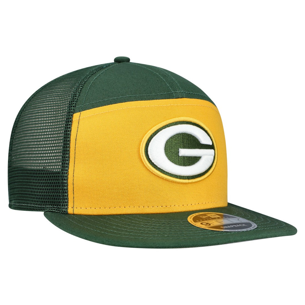 Green Bay Packers New Era Outdoor Split Panel 9FIFTY Snapback Hat - Gold/Green online
