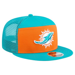Miami Dolphins New Era Outdoor Split Panel 9FIFTY Snapback Hat - Orange/Aqua sale
