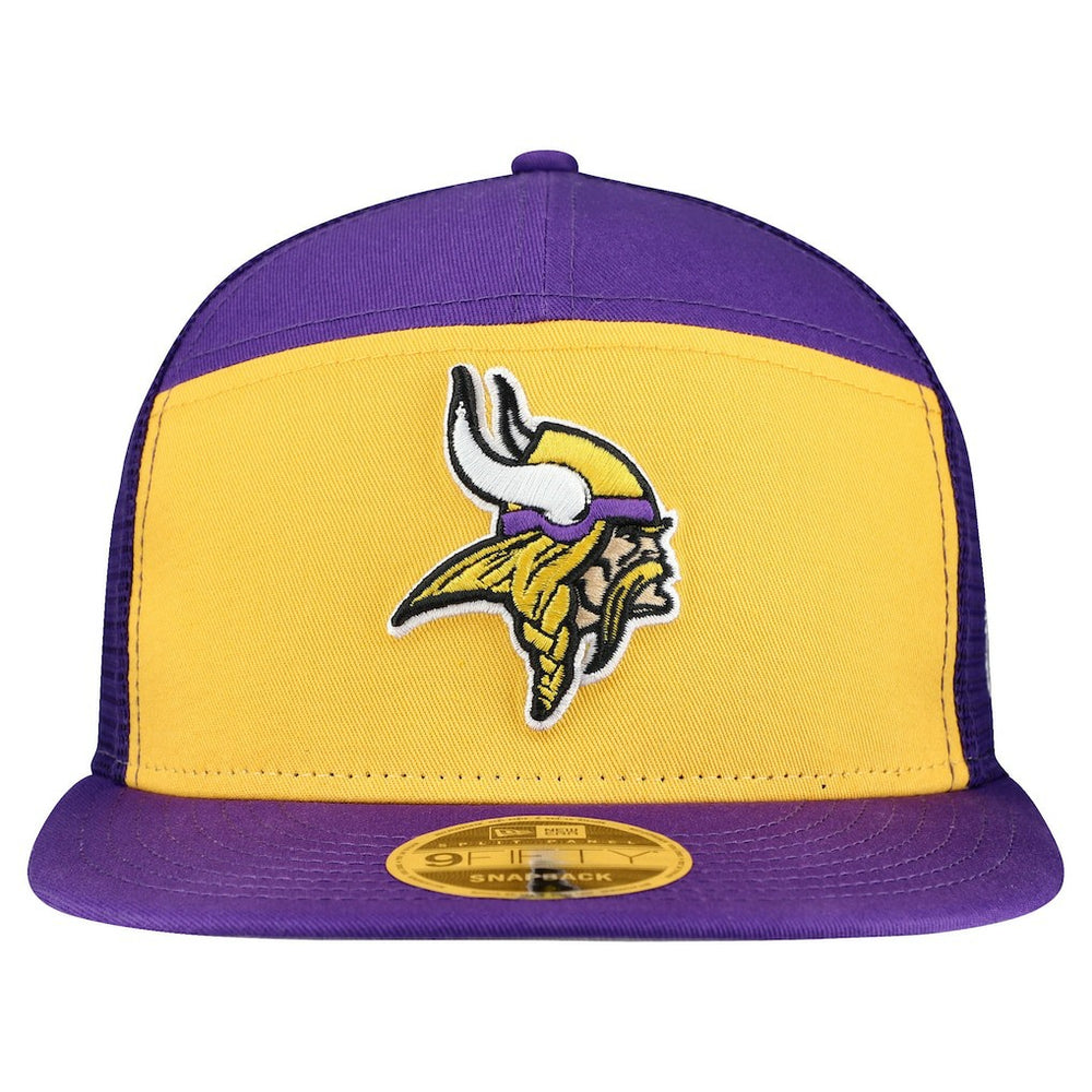 Minnesota Vikings New Era Outdoor Split Panel 9FIFTY Snapback Hat - Gold/Purple for sale