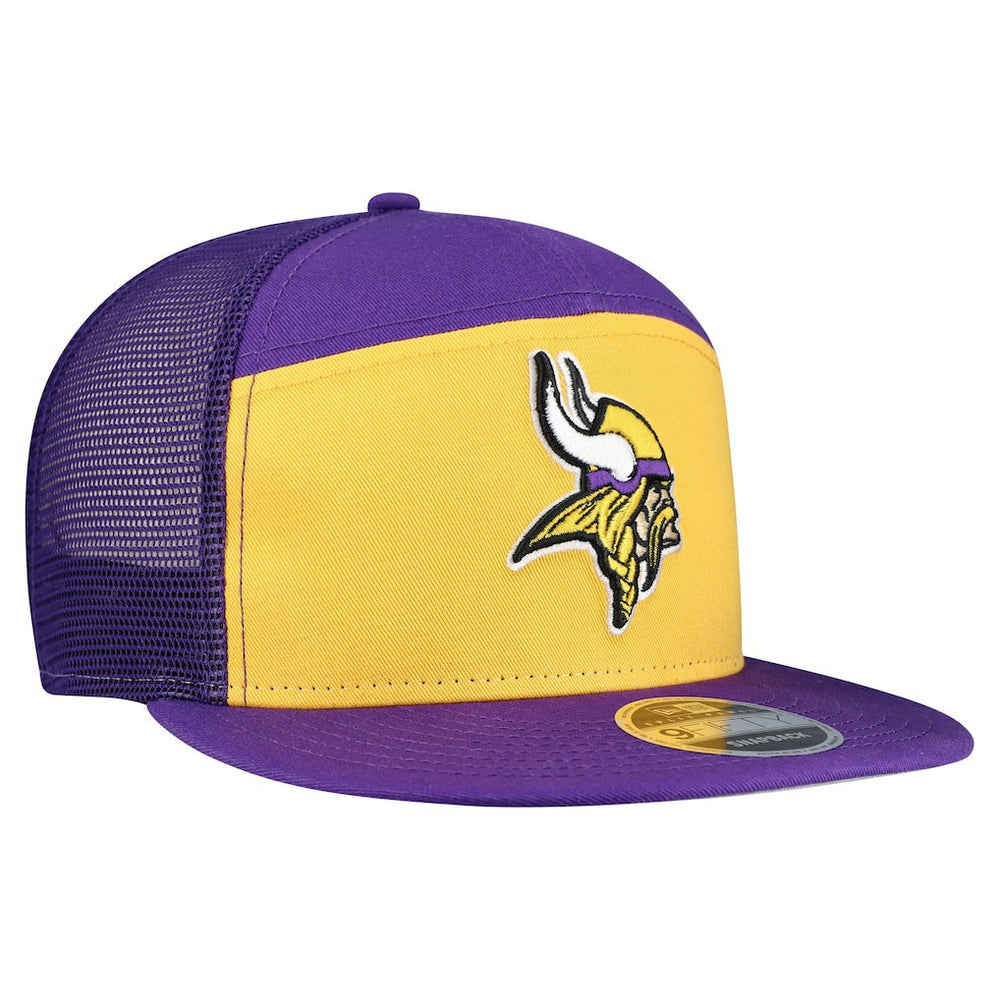 Minnesota Vikings New Era Outdoor Split Panel 9FIFTY Snapback Hat - Gold/Purple for sale