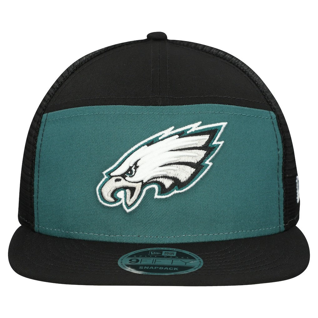 Philadelphia Eagles New Era Outdoor Split Panel 9FIFTY Snapback Hat - Midnight Green/Black sale