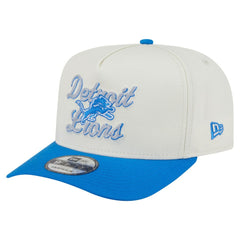 Detroit Lions New Era Chainstitch A-Frame 9FIFTY Adjustable Hat - Cream/Blue outlet
