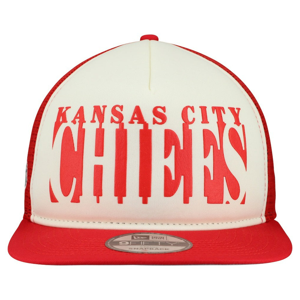 Kansas City Chiefs New Era Cutout A-Frame 9FIFTY Snapback Hat - Cream/Red discount