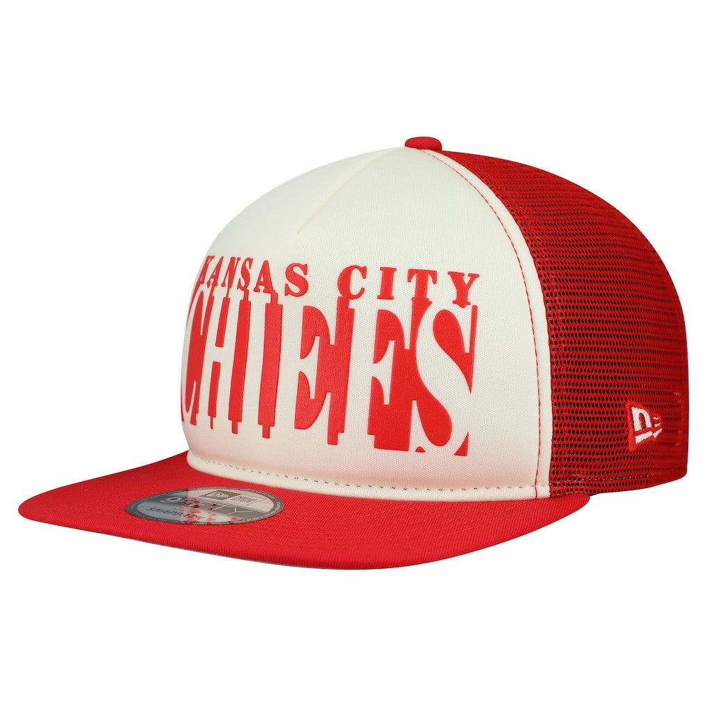 Kansas City Chiefs New Era Cutout A-Frame 9FIFTY Snapback Hat - Cream/Red discount