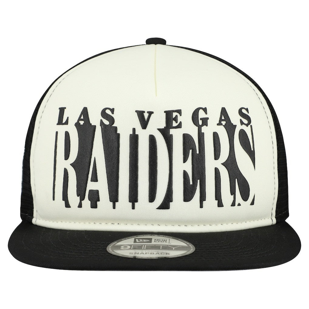 Las Vegas Raiders New Era Cutout A-Frame 9FIFTY Snapback Hat - Cream/Black discount