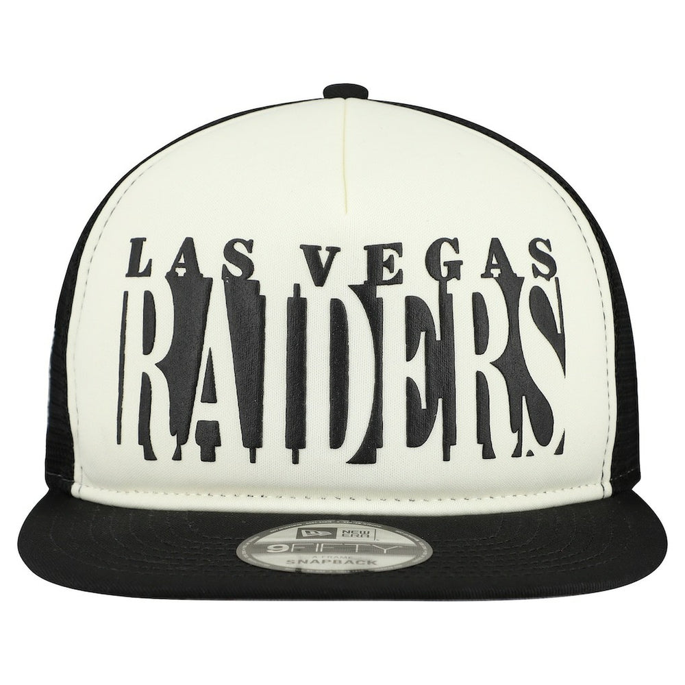 Las Vegas Raiders New Era Cutout A-Frame 9FIFTY Snapback Hat - Cream/Black discount