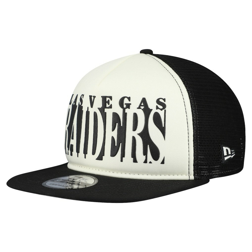Las Vegas Raiders New Era Cutout A-Frame 9FIFTY Snapback Hat - Cream/Black discount