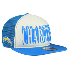 Los Angeles Chargers New Era Cutout A-Frame 9FIFTY Snapback Hat - Cream/Powder Blue cheap
