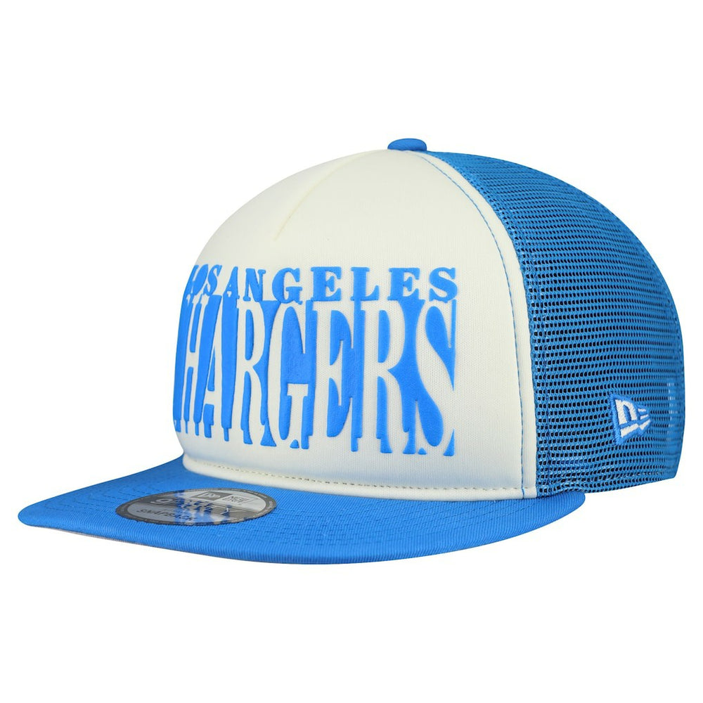 Los Angeles Chargers New Era Cutout A-Frame 9FIFTY Snapback Hat - Cream/Powder Blue cheap