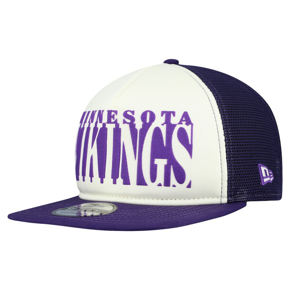 Minnesota Vikings New Era Cutout A-Frame 9FIFTY Snapback Hat - Cream/Purple outlet