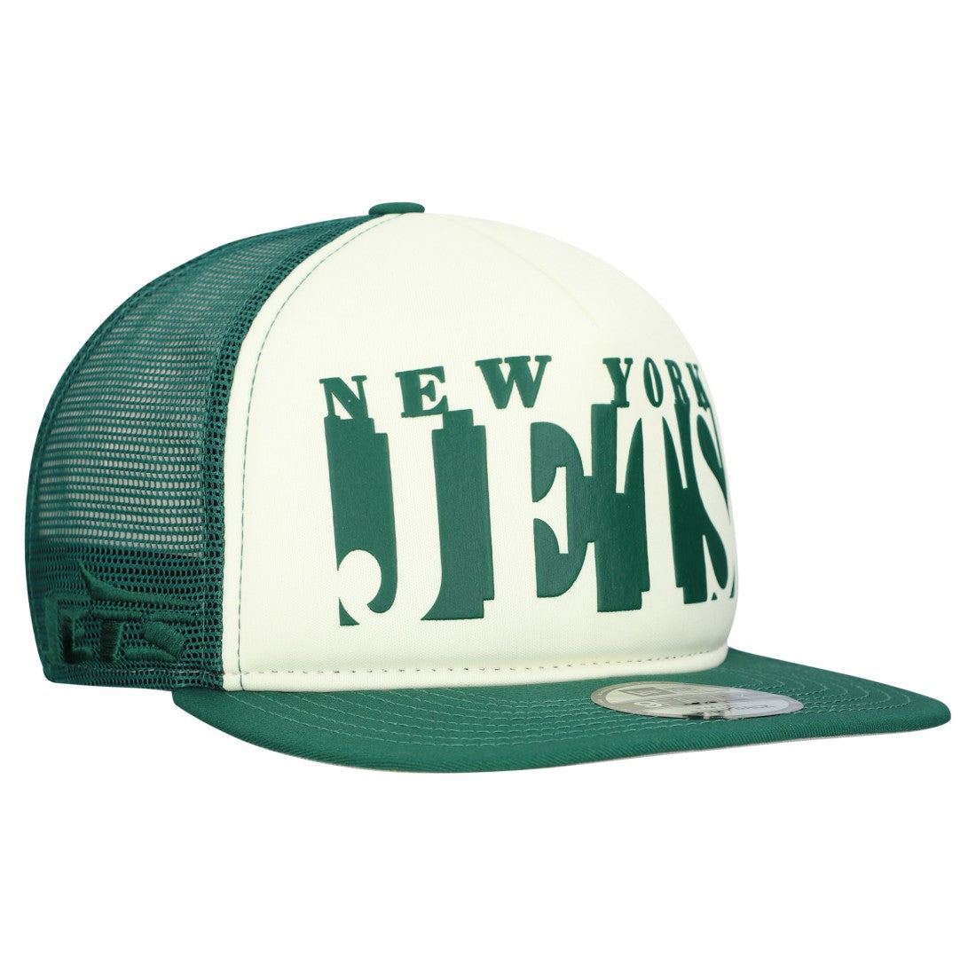 New York Jets New Era Cutout A-Frame 9FIFTY Snapback Hat - Cream/Green discount