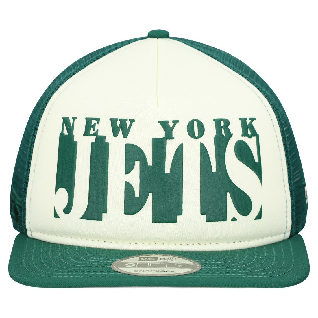 New York Jets New Era Cutout A-Frame 9FIFTY Snapback Hat - Cream/Green discount