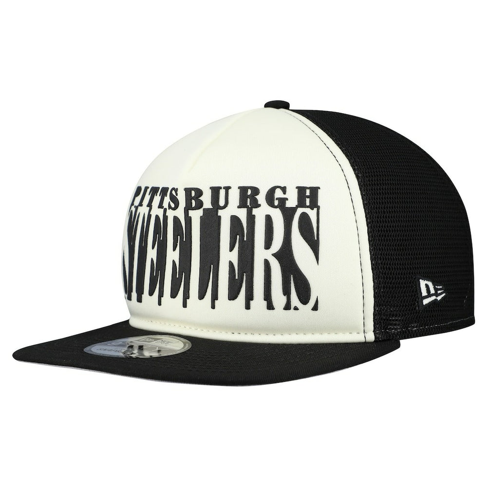 Pittsburgh Steelers New Era Cutout A-Frame 9FIFTY Snapback Hat - Cream/Black outlet