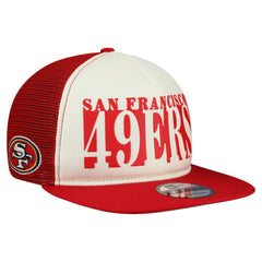 San Francisco 49ers New Era Cutout A-Frame 9FIFTY Snapback Hat - Cream/Scarlet on sale