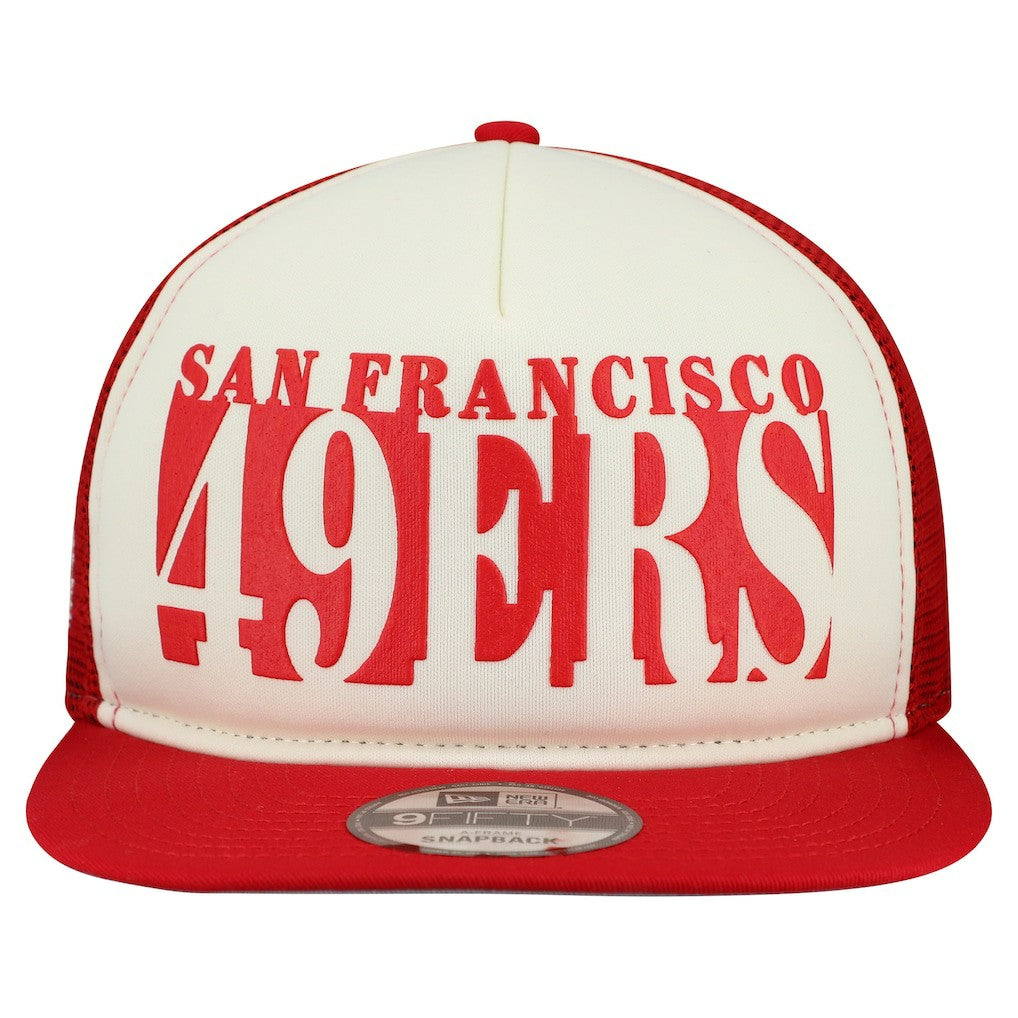 San Francisco 49ers New Era Cutout A-Frame 9FIFTY Snapback Hat - Cream/Scarlet on sale