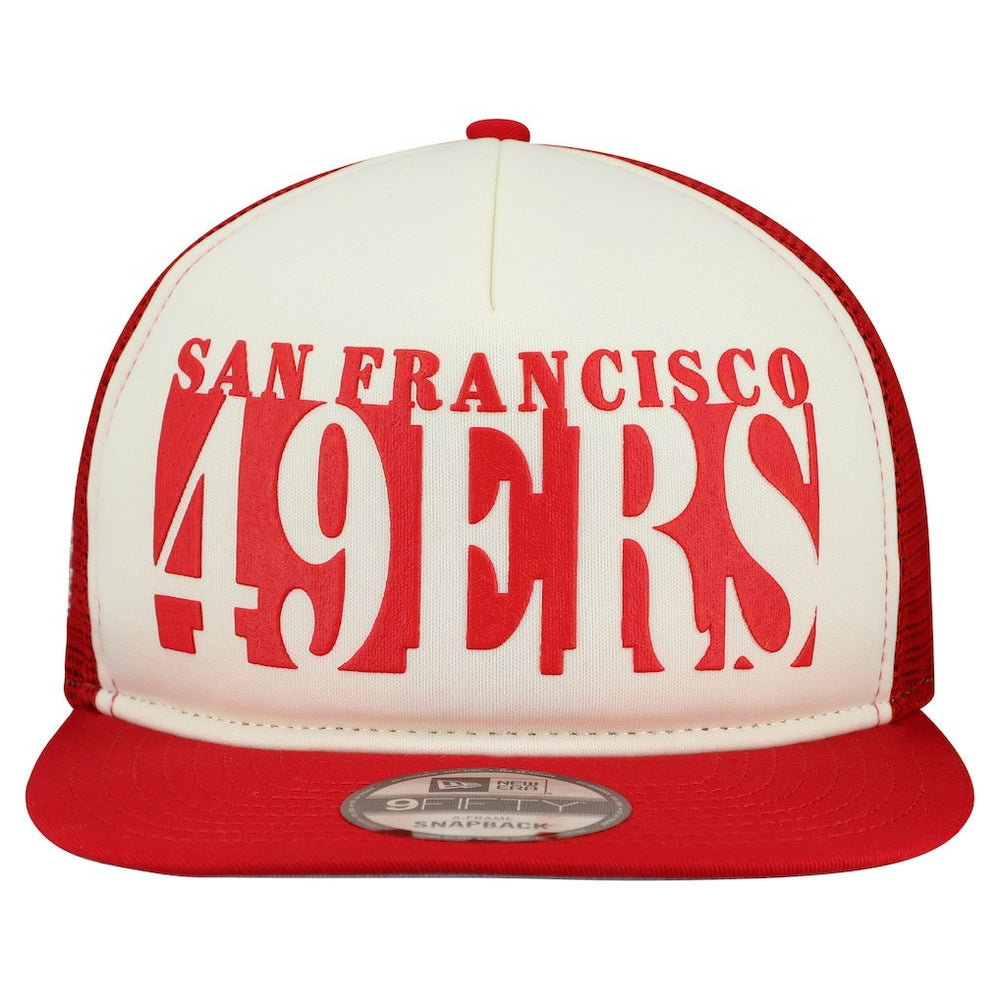 San Francisco 49ers New Era Cutout A-Frame 9FIFTY Snapback Hat - Cream/Scarlet on sale