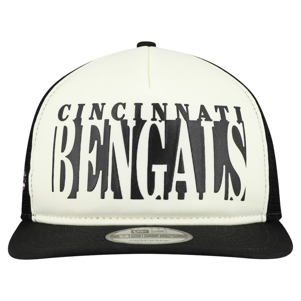 Cincinnati Bengals New Era Throwback Cutout A-Frame 9FIFTY Snapback Hat - Cream/Black cheap