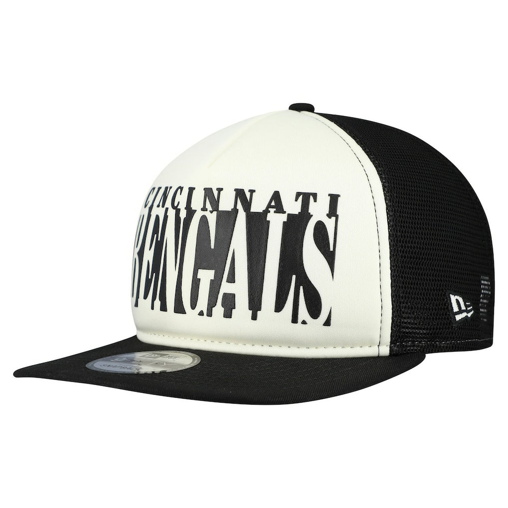 Cincinnati Bengals New Era Throwback Cutout A-Frame 9FIFTY Snapback Hat - Cream/Black cheap