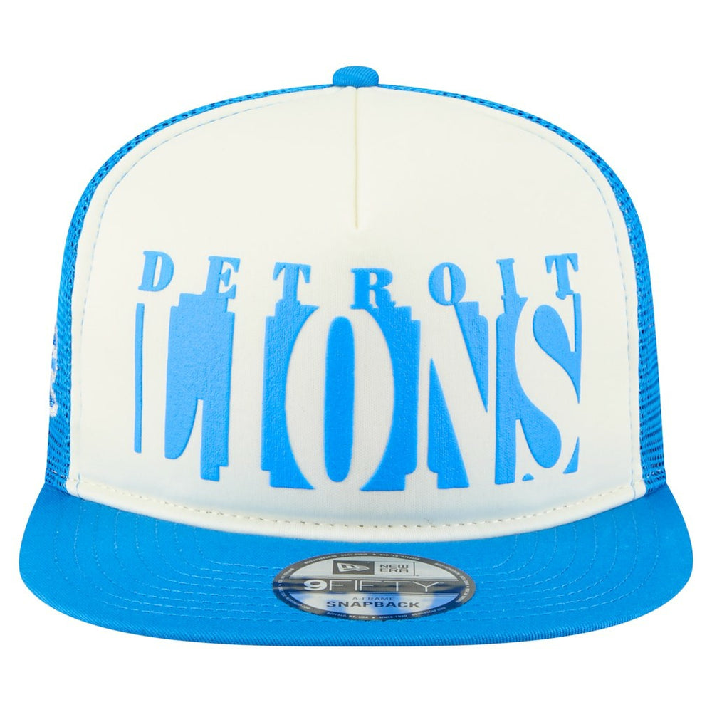 Detroit Lions New Era Cutout A-Frame 9FIFTY Snapback Hat - Cream/Blue sale