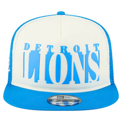 Detroit Lions New Era Cutout A-Frame 9FIFTY Snapback Hat - Cream/Blue sale