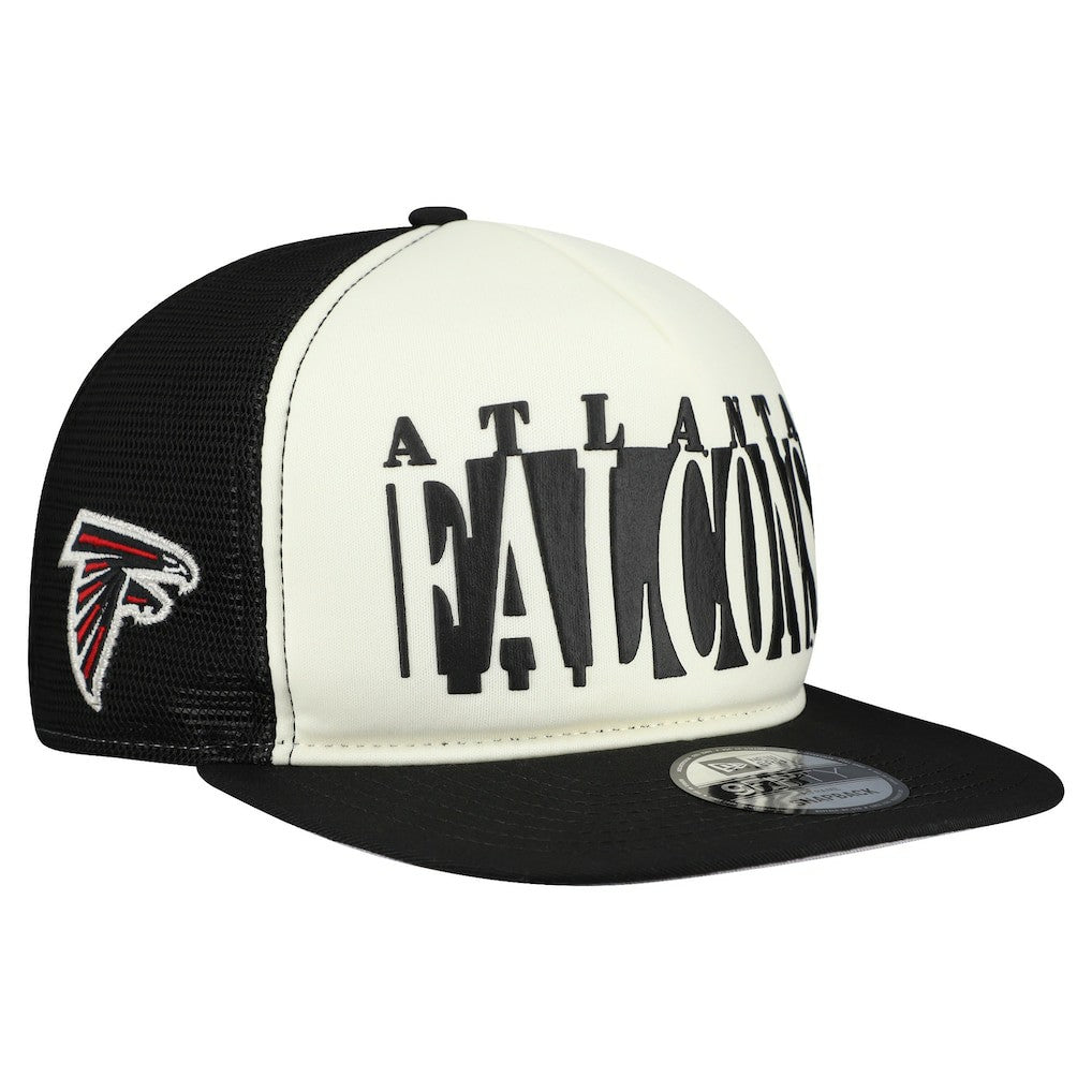 Atlanta Falcons New Era Cutout A-Frame 9FIFTY Snapback Hat - Cream/Black for sale