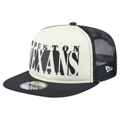 Houston Texans New Era Cutout A-Frame 9FIFTY Snapback Hat - Cream/Navy for sale
