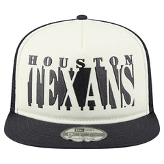 Houston Texans New Era Cutout A-Frame 9FIFTY Snapback Hat - Cream/Navy for sale