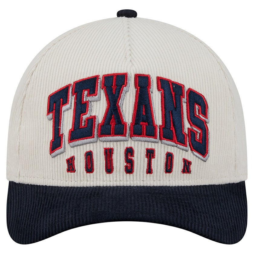 Houston Texans New Era Two-Tone Sided Corduroy 9FORTY A-Frame Adjustable Hat - Cream/Navy cheap